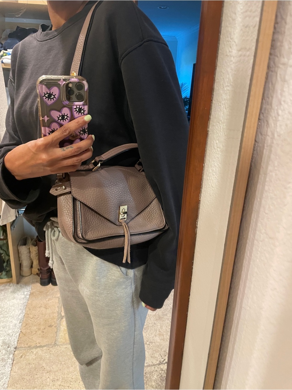 Rebecca Minkoff Darren Taupe Pebbled Leather Bag - Picture 17 of 17